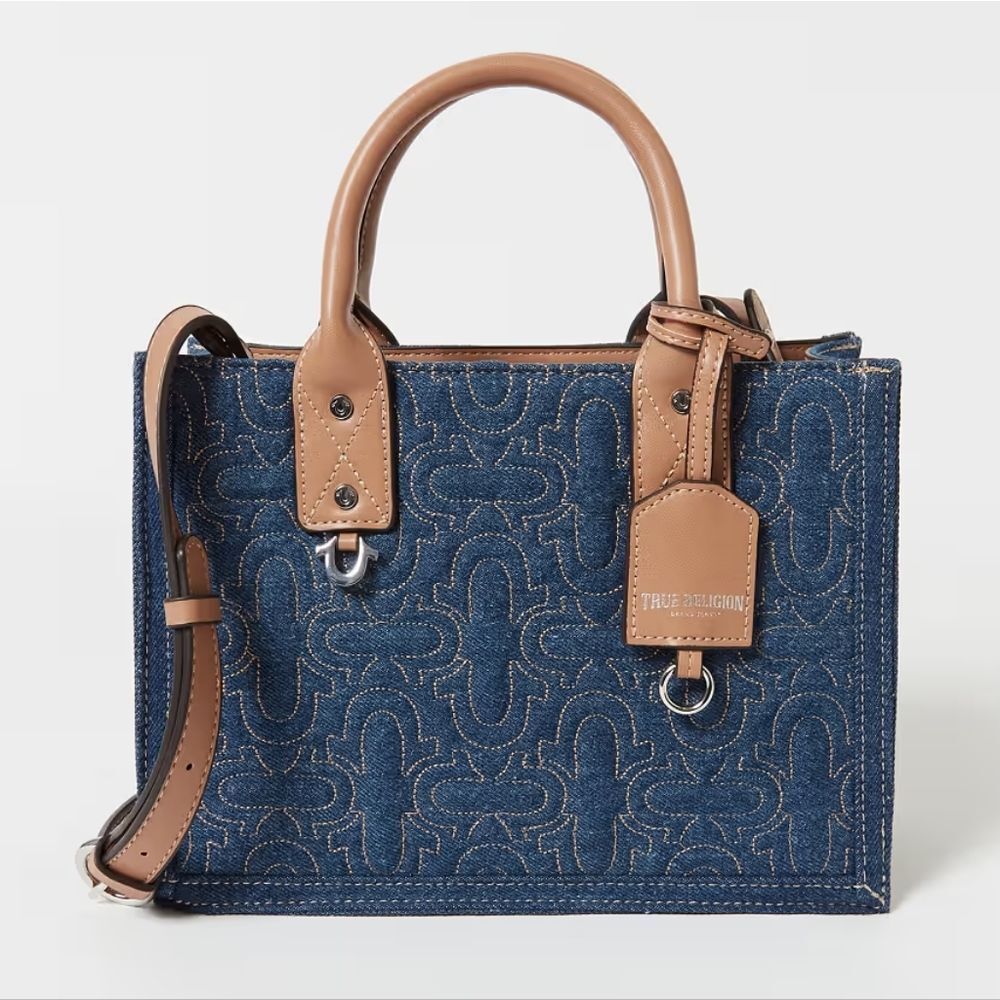 NEW True Religion Denim Crossbody Tote Handbag